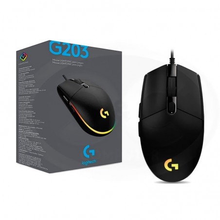 Mouse Gamer Logitech G203 Lightsync negro al mejor precio en Paraguay