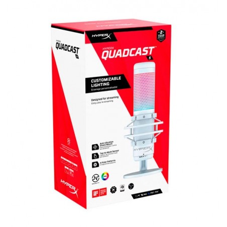 Micrófono HyperX Quadcast S RGB USB Blanco 519P0AA